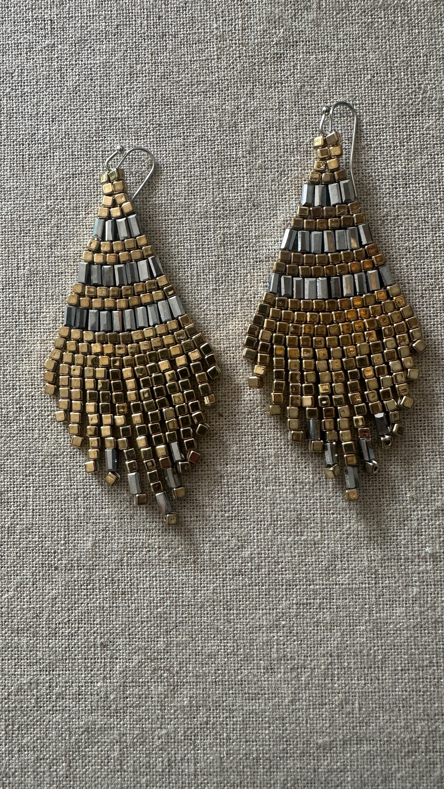 Boucles d'oreilles indiennes PERLAIA dorées et argentées