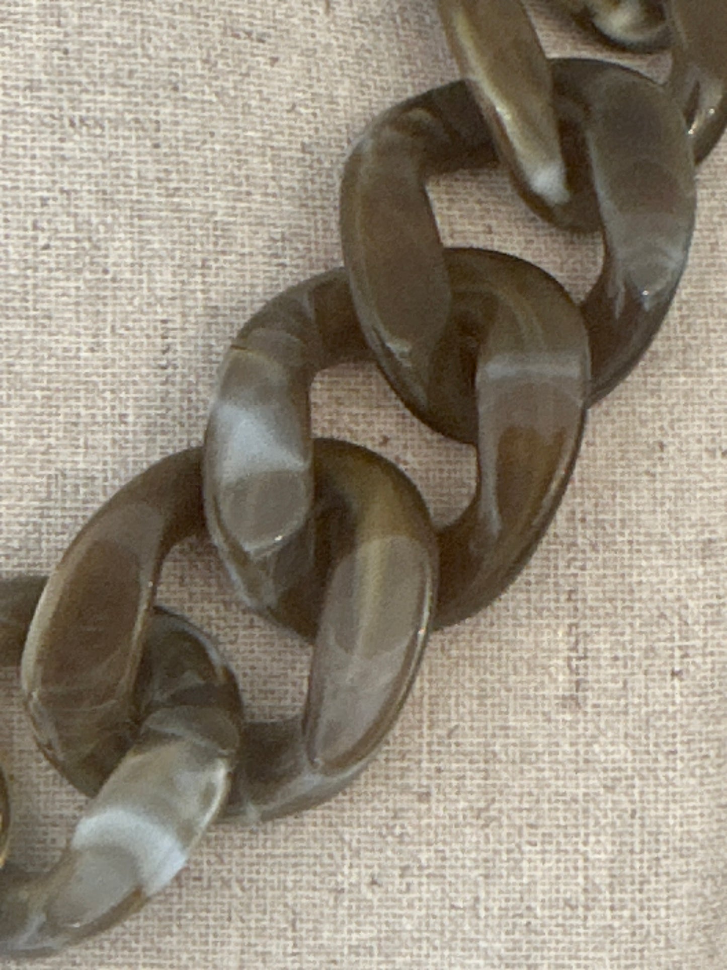 Collier Pauline : Maillon XL brun marbre