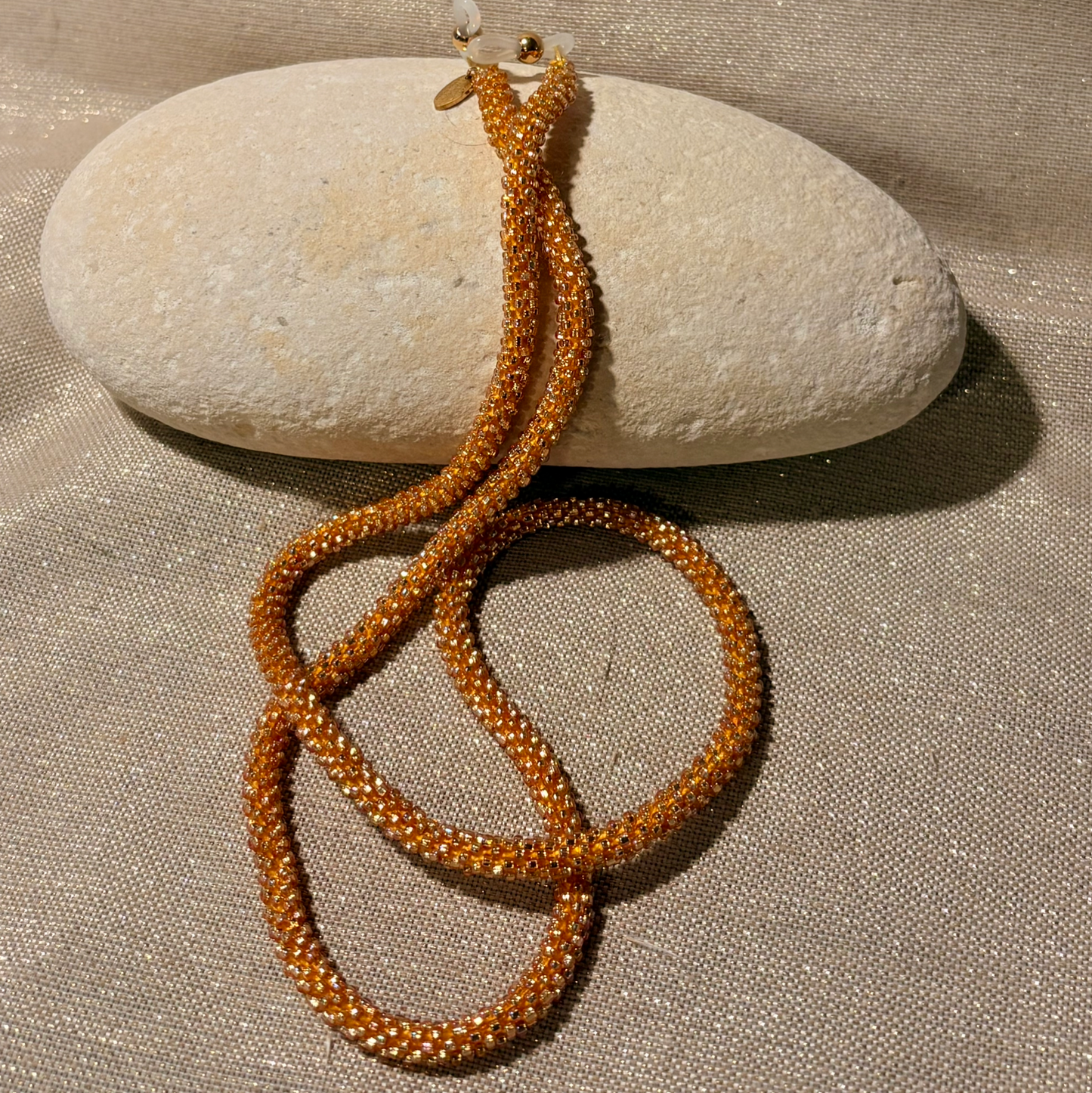 Cordon à lunettes – tissage artisanal du Népal Gold