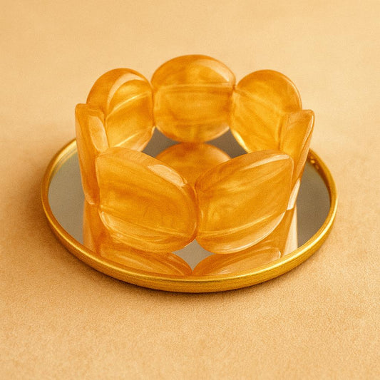 Bracelet élastique Moon marron transparent