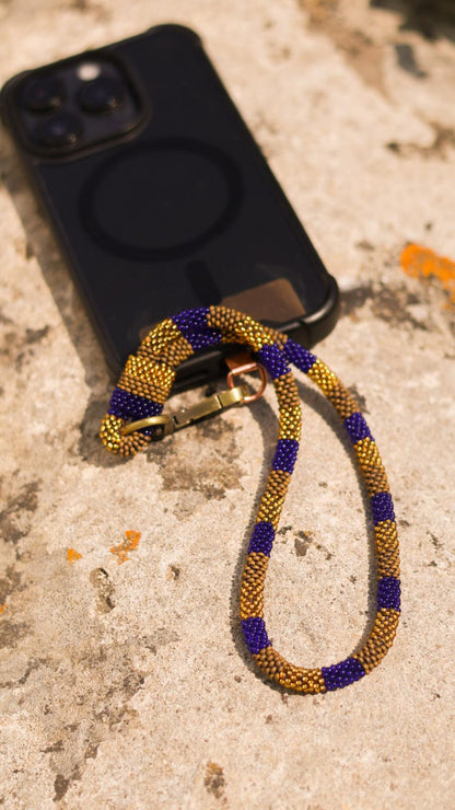 Dragonne de Téléphone Portable Népalais en Perles de Verre #DRA03