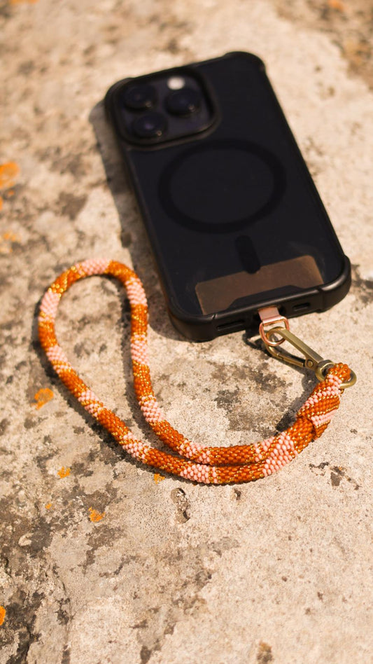 Dragonne de Téléphone Portable Népalais en Perles de Verre #DRA06