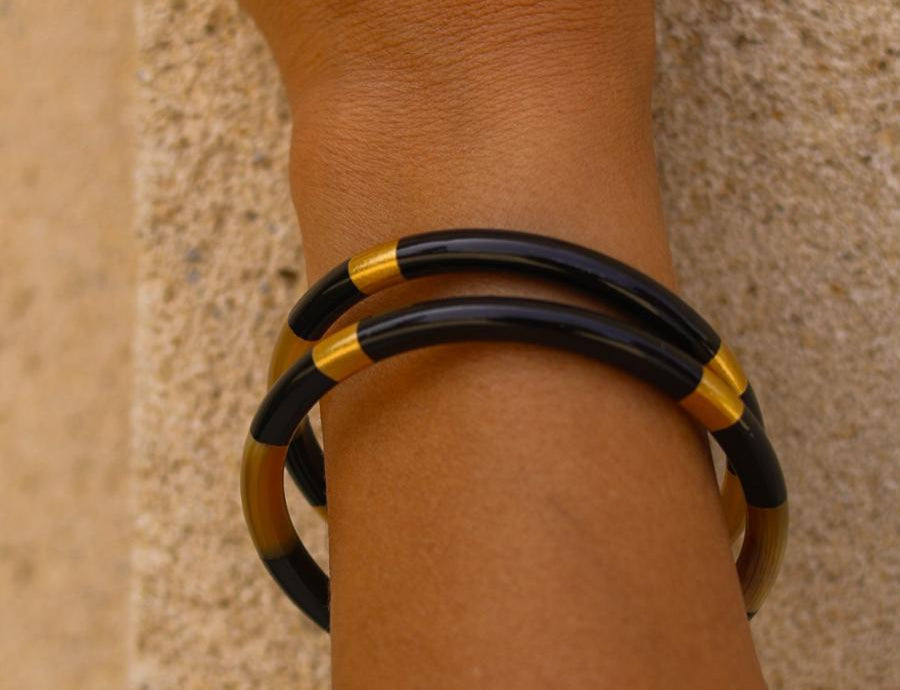 Bracelet Cléo Noir et doré fin