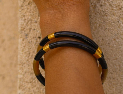 Bracelet Cléo Noir et doré fin