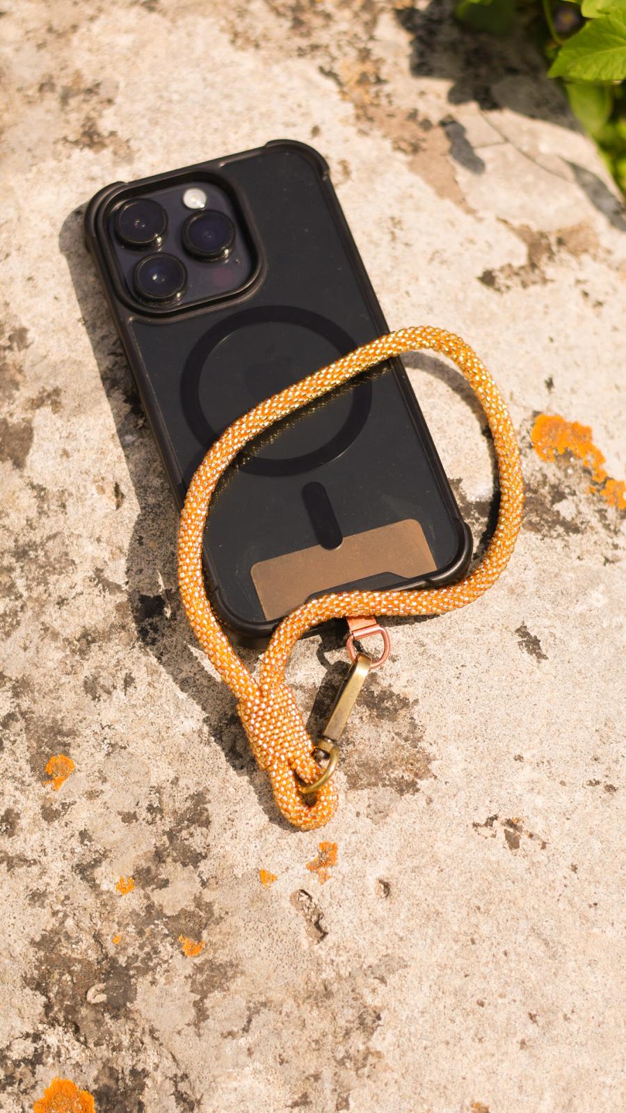 Dragonne de Téléphone Portable Népalais en Perles de Verre #DRA07