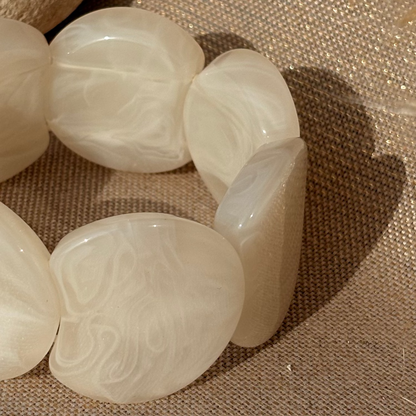 Bracelet élastique Moon Blanc