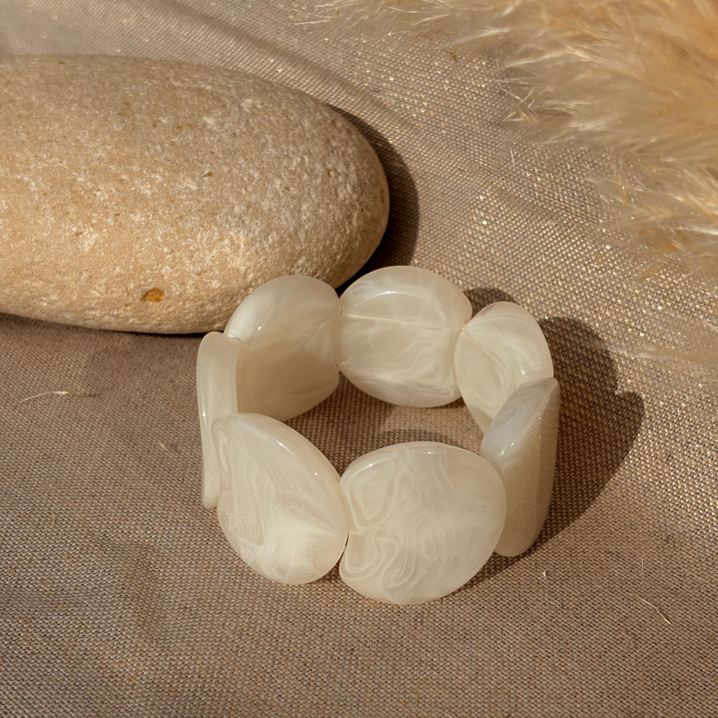 Bracelet élastique Moon Blanc