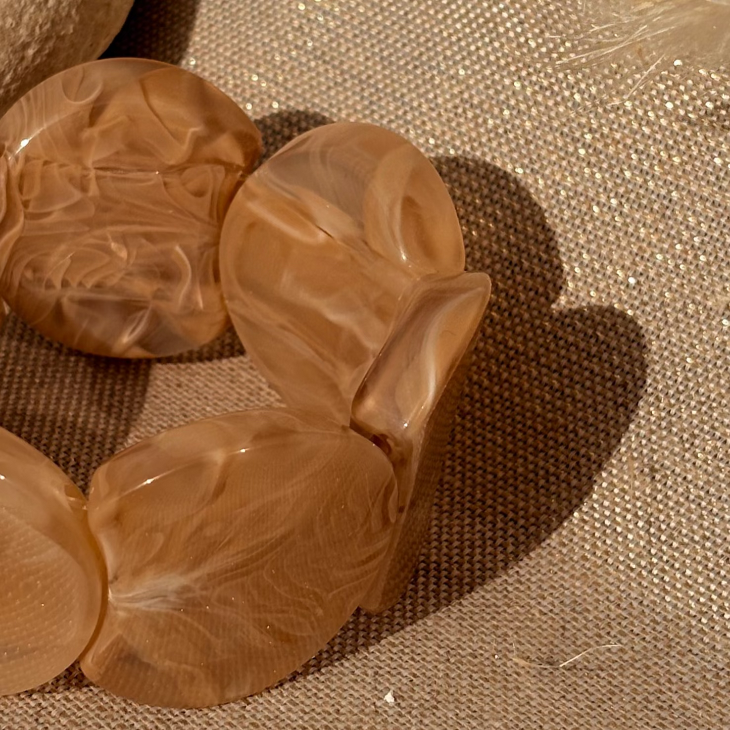 Bracelet élastique Moon Marron