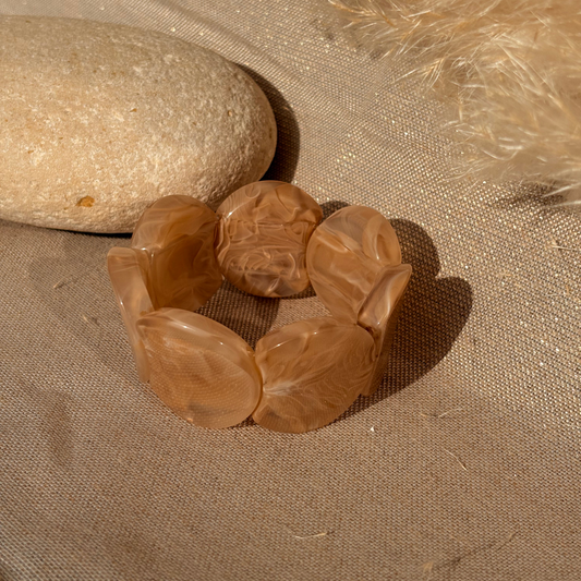 Bracelet élastique Moon Marron