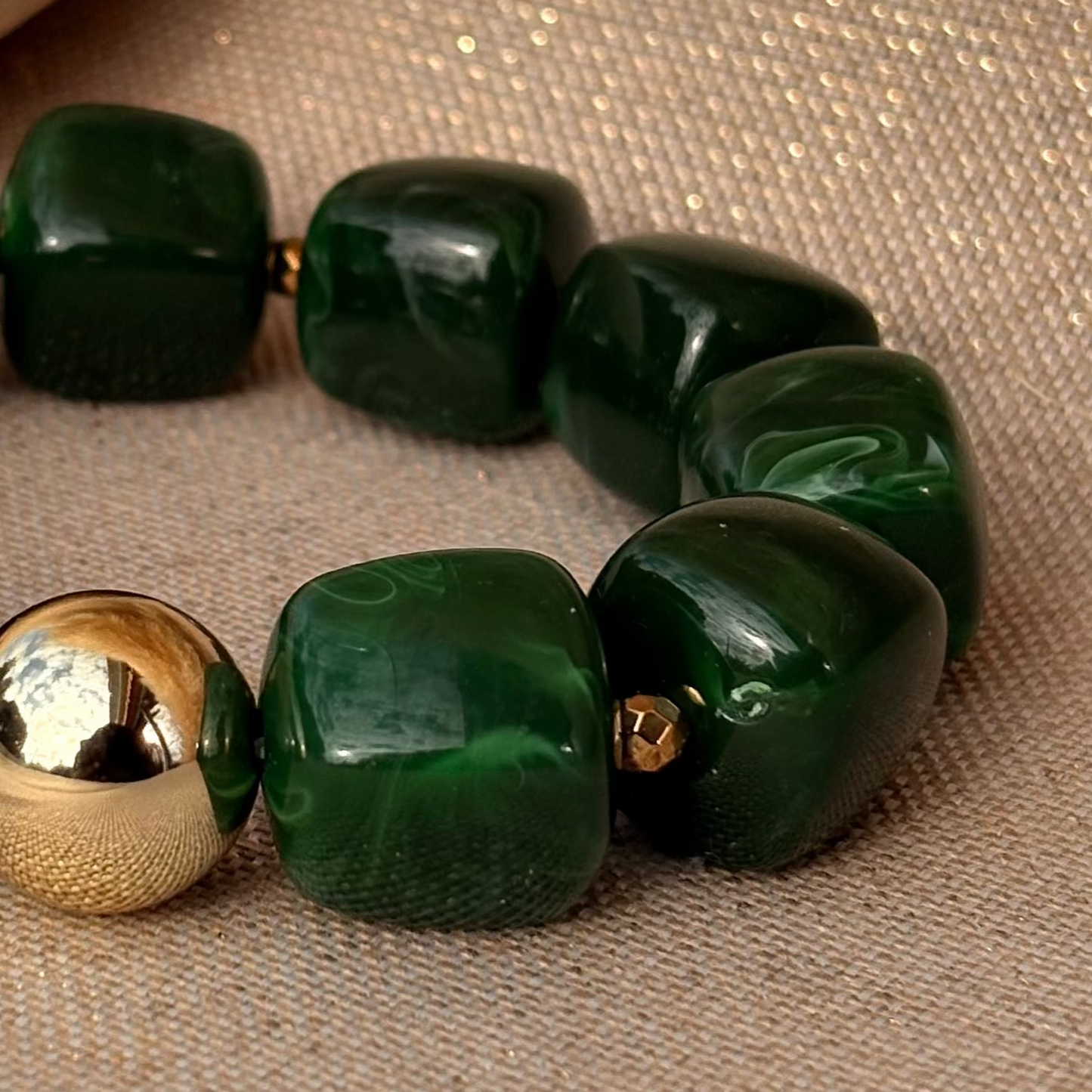 Bracelet élastique Ice gold Vert