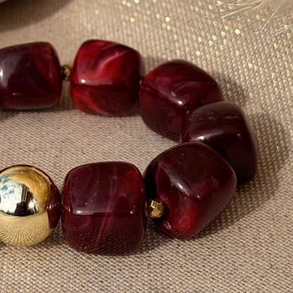 Bracelet élastique Ice gold Rouge