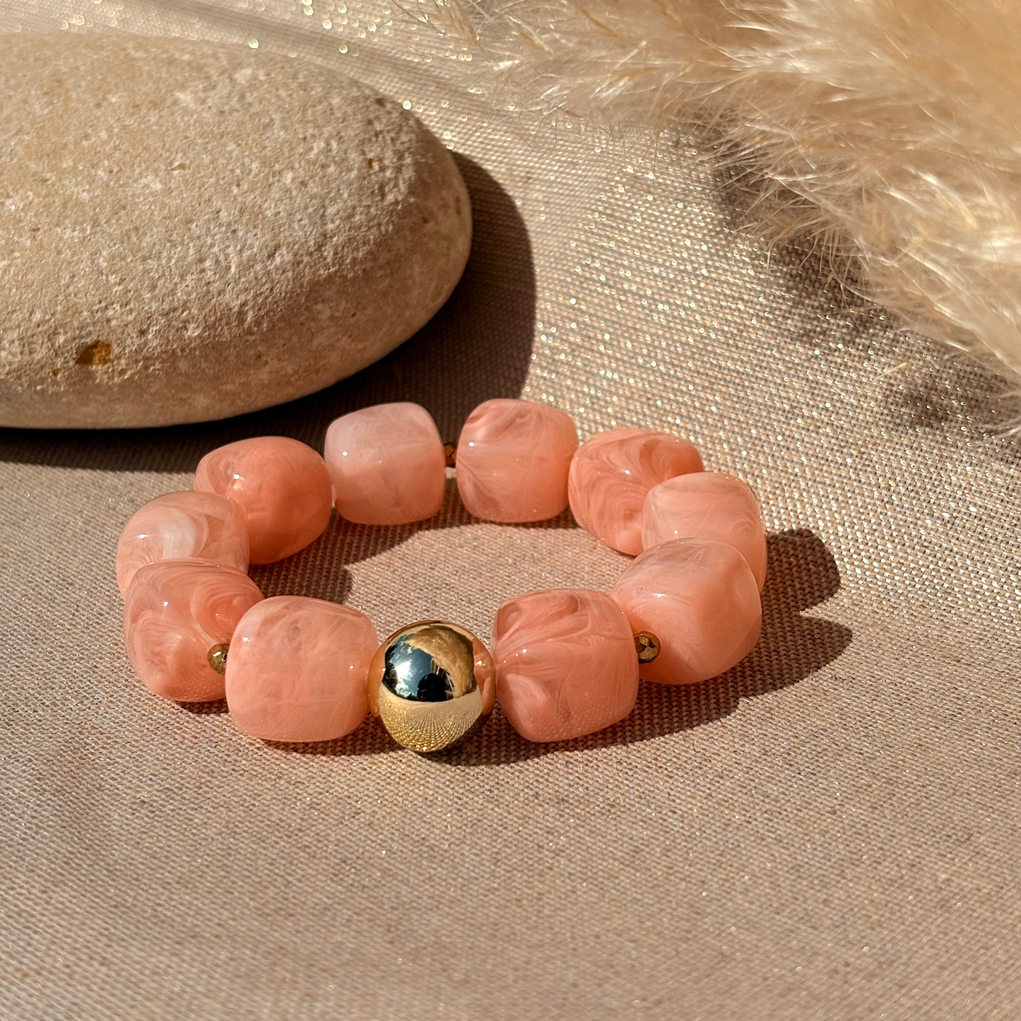 Bracelet élastique Ice gold Rose