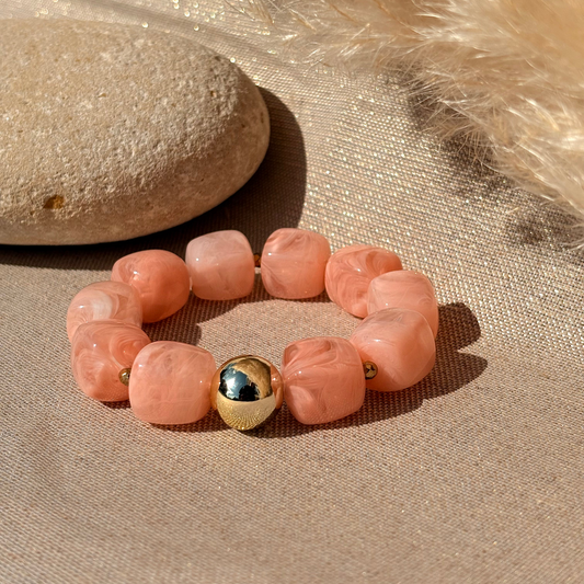 Bracelet élastique Ice gold Rose