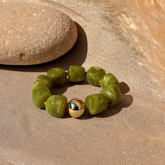 Bracelet élastique Ice gold Vert clair