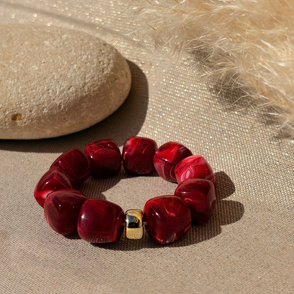 Bracelet élastique Ice gold Rouge clair