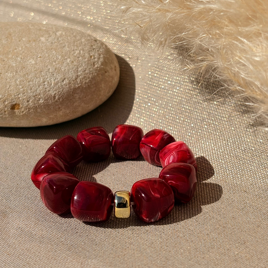 Bracelet élastique Ice gold Rouge clair