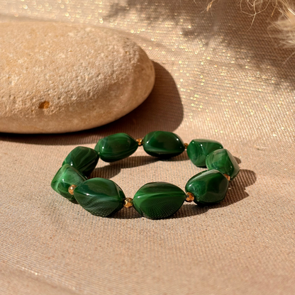 Bracelet élastique Stone Vert