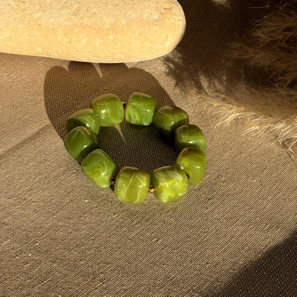 Bracelet élastique Ice vert olive