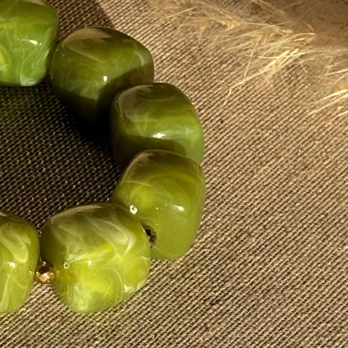 Bracelet élastique Ice vert olive