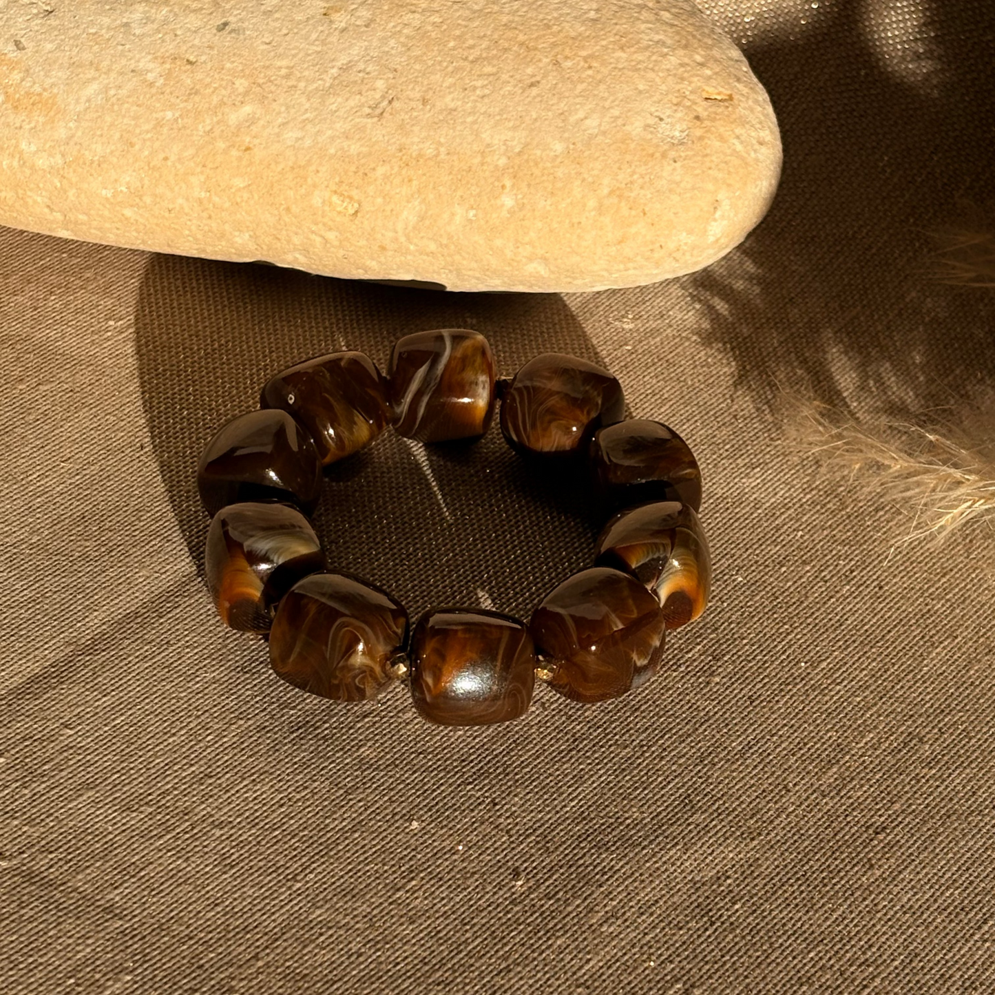 Bracelet élastique Ice chocolat marbré