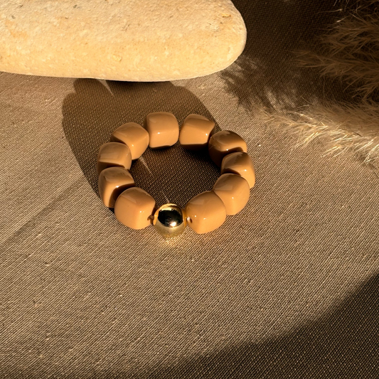 Bracelet élastique Ice gold marron