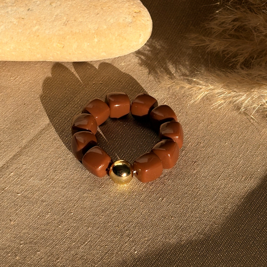 Bracelet élastique Ice gold chocolat