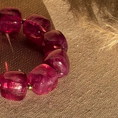 Bracelet élastique Ice violet transparent