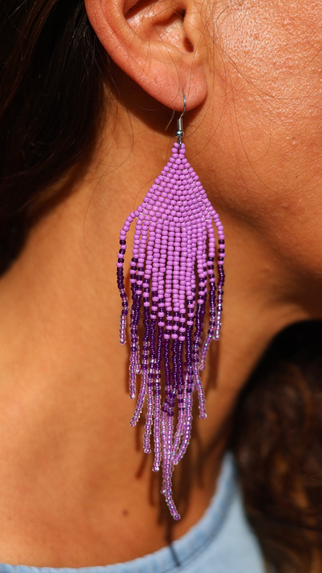 Boucles d'oreilles AMARA Indiennes violettes