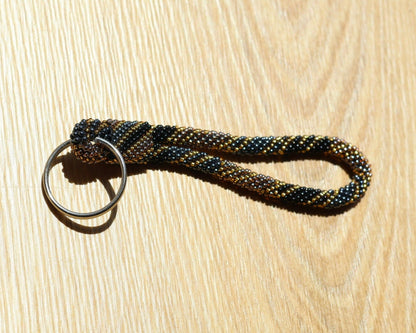 Porte-Clés Népalais Gris doré et noir