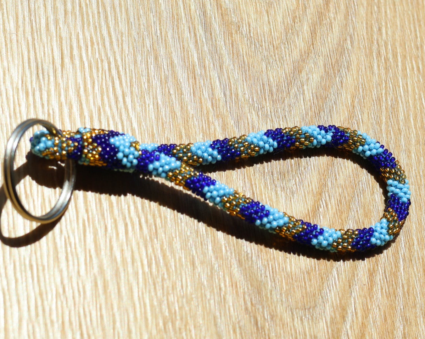 Porte-Clés Népalais bleu et doré