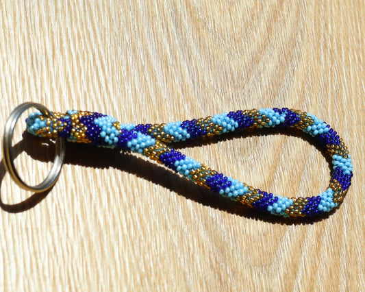 Porte-Clés Népalais bleu et doré