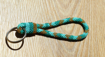 Porte-Clés Népalais  turquoise et vert