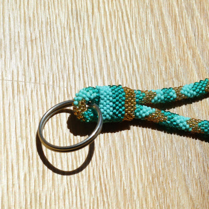 Porte-Clés Népalais  turquoise et vert